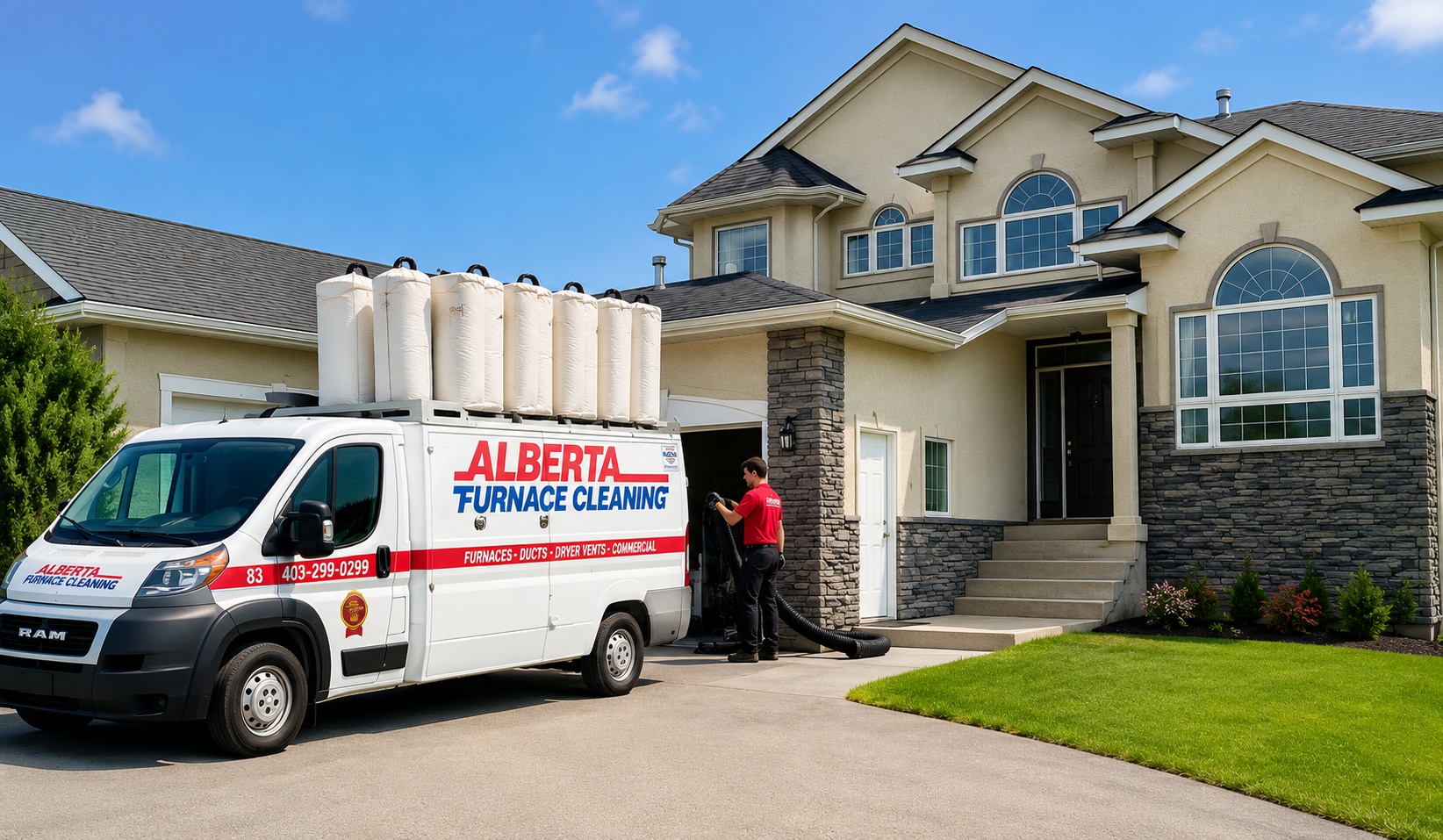 Alberta Home Services furnace cleaning team